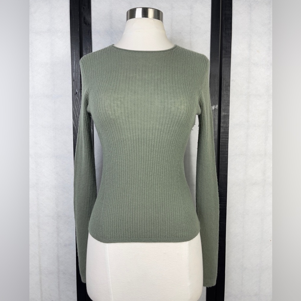 Vince Olive Ribbed Knit Top - Picture 2 of 8
